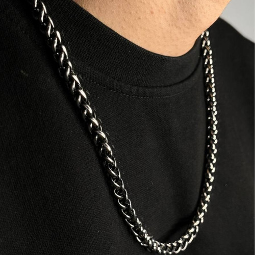 گردنبند مردانه طرح کارتیه Cartier سیاه قلم جنس استیل عیار 316 رنگ کاملا ثابت کد ztk (پس کرایه)