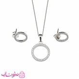 نیم ست زنانه نقره ظریف وارداتی عیار 925 مدل دایره وزن 3/300 گرم