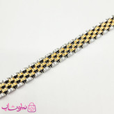 دستبند مردانه زنانه استیل طرح رولکس دو رنگ طلایی نقره ای کد 750