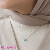 گردنبند زنانه نقره سواروسکی با کریستال آبی کد 1700