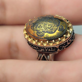 انگشتر نقره حدید حکاکی ومن یتق الله کد 8104
